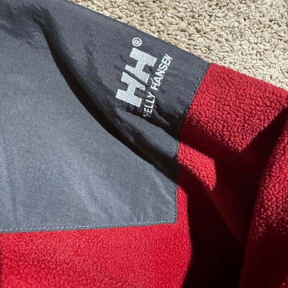 Helly Hansen Men Full Zip Up Fleece Sweater Jacket Red Large XL - Picture 3 of 7